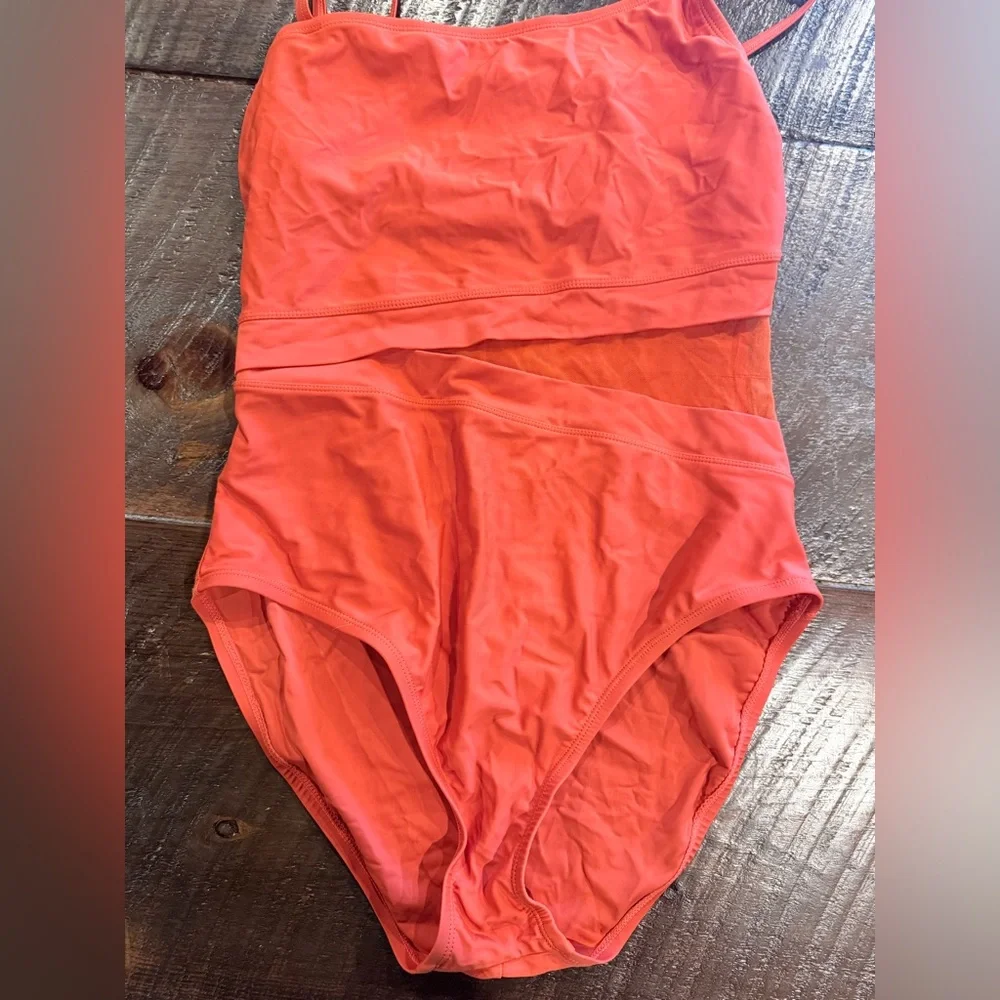 bright orange One-Piece Swimsuit size 12
